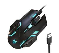ZEPFJHE Souris filaire rétroéclairée à LED avec câble USB 3600 DPI ergonomique portable pour ordinateur portable appareils filaires