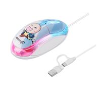 ZEPFJHE Souris filaire USB type C 2 en 1 avec 7 LED rétroéclairées 1000 DPI 3 boutons facile à utiliser pour Windows 7 ordinateur portable téléphone