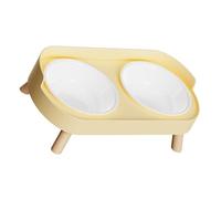 ZEPFJHE Station De Restauration Surélevée À Double Bol pour Animaux Compagnie Conception Anti-éclaboussures Hauteur Ergonomique Mangeoire Chats des Habitudes Alimentaires Saines Ensemble