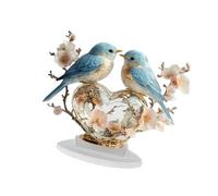 ZEPFJHE Statues d'animaux décoratives pour la maison et le bureau - En acrylique - Branche de fleurs - Figurines d'oiseaux - Centre de table - Figurines d'animaux sculptures