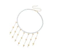 ZEPFJHE Styles Vintage Baroques Inspire Le Collier De Perles Avec Des Longs Longs Complexes Portables Pour Les Mariages Et Les Fêtes Portent Un Collier De Perles Baroques