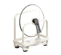 ZEPFJHE Support de cuisine moderne pour organiser les pots, couvercles et planches à découper, support de rangement antidérapant avec plateau de drainage, support de couvercle de comptoir