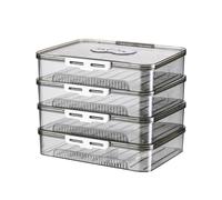 ZEPFJHE Support de raviolis à plusieurs couches avec minuteur de date, boîte de rangement transparente pour cuisine, accessoire pour Wontons et plus encore. Passe au réfrigérateur et au congélateur