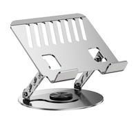 ZEPFJHE Support de refroidissement à deux axes pour ordinateur portable - Cadre pliable en acier au carbone - Base pivotante à 360° - Suspension ergonomique de bureau pour 10 appareils de 17