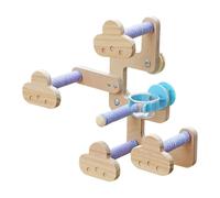 ZEPFJHE Support interactif pour perroquets avec corde en coton pour escalade et exercices de vol sur un environnement de gym en bois naturel
