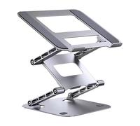 ZEPFJHE Support pliable pour ordinateur portable avec 4 positions pour un meilleur positionnement et un confort optimal, support portable réglable en hauteur avec fonction de refroidissement pour une