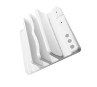 ZEPFJHE Support vertical pour ordinateur portable, économise de l'espace de bureau, supporte jusqu'à 4 appareils, panneau de téléphone, largeur modifiable, matelas en silicone, support vertical