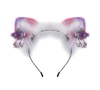 ZEPFJHE Sweet Students Serre-tête unisexe pour prendre des photos avec fleurs et oreilles de loup