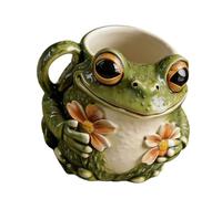 ZEPFJHE Tasse en résine avec forme de grenouilles créatives, capacité de 11oz, tasse d ' eau pour boissons chaudes et froides, adaptée familles et tasse de grenouille amusante et pratique