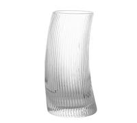 ZEPFJHE Tasse en verre de forme incurvée unique transparente nervurée pour un usage quotidien ou un événement spécial résistant à la chaleur et au froid