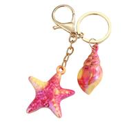 ZEPFJHE Tendy Natural Shell Keynchain Accessoires De Pavages Faits À La Main Conch Star Pendants Chain Sea Thème Accessoires Handmade Shell Keychain Travel Lover Gift