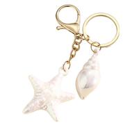 ZEPFJHE Tendy Natural Shell Keynchain Accessoires De Pavages Faits À La Main Conch Star Pendants Chain Sea Thème Accessoires Handmade Shell Keychain Travel Lover Gift