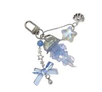 ZEPFJHE Thème Sous-marin Magique Sangle De Téléphone Étincelant Clé Multi-utilise Résine Alliage Trousque Ornement Mode