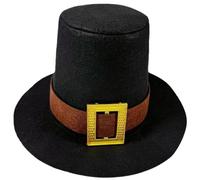 ZEPFJHE Trendsetting Chapeau en feutre à bord plat avec boucle pour femme Élégante boucle en feutre pour spectacles de scène Haut pour femme, Noir , taille unique