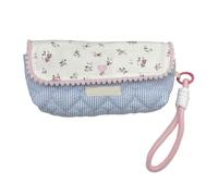 ZEPFJHE Trousse à crayons à fleurs avec lanière de grande capacité pour stylos, crayons, cosmétiques de voyage pour étudiante, fille, femme, C