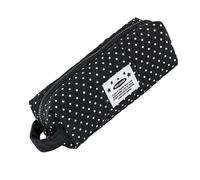 ZEPFJHE Trousse à crayons à pois de grande capacité en tissu multi-compartiments pour étudiants, écoles et étudiants, Noir , Beauté de masse