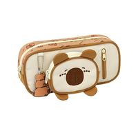 ZEPFJHE Trousse à crayons Capybara de grande capacité - Esthétique - Fournitures scolaires - Grande capacité - Pour l'école, Café peu profond