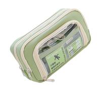 ZEPFJHE Trousse à crayons grande capacité - Grande capacité - Plusieurs compartiments - Pochette de rangement pour marqueurs - Organisateurs de fournitures d'art portables pour étudiants, Vert