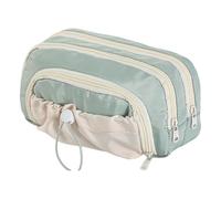 ZEPFJHE Trousse à crayons multi-couches haute capacité pour stylos, stylos, sac de rangement pour étudiantes et femmes, sac spacieux avec épingle, Vert