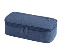 ZEPFJHE Trousse à crayons simple de couleur unie - Grande capacité - Organisateur de stylos - Pochette de couleur unie pour étudiant, bleu marine