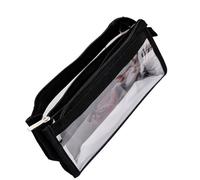 ZEPFJHE Trousse à crayons transparente à 6 couches, trousse à crayons esthétique, trousse à crayons pour fournitures scolaires, Noir