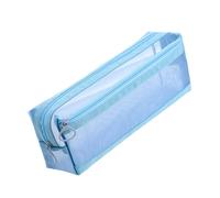 ZEPFJHE Trousse à crayons transparente double couche de grande capacité transparente pour fournitures de bureau, bleu