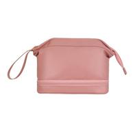 ZEPFJHE Trousse de maquillage double couche pour femmes et filles - Grande capacité - Organiseur de cosmétiques en cuir synthétique - Trousse de toilette de grande capacité pour femme et fille, b