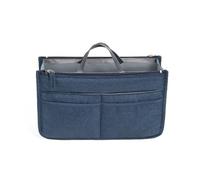 ZEPFJHE Trousse de maquillage élégante et spacieuse avec double fermeture éclair pour organiser des articles de beauté, bleu marine, S