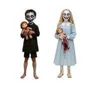 ZEPFJHE Vintage Metal Yard Papiet Halloween Outdoor Decor Raintight Mainting Design Silhouettes Silhouettes pour Le Jardin Affichage Gothic Horror Outdoor Decorations Metal