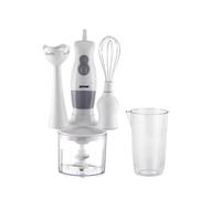Zephir, Mixeur multifonction avec accessoires, 300 W, mixeur, mélange, fouet et hacheur, mixeur plongeant, fouet à monter, récipient hachoir de 0,75 l, 4 lames en acier inoxydable
