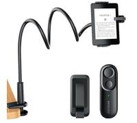 Zephviora Support pour Kindle avec Télécommande Tourne-Pages, Bras Flexible de Lit et Accessoire de Lecture Mains Libres pour Kindle Paperwhite/Oasis/Kobo, iPad, Tablettes 4,7-10,35 Pouces