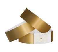 Zephylix Lot de 1 000 bracelets en papier pour événements, 100/500/1000 pièces - Jetables - Adhésifs colorés - Pour hôpital et identification médicale, fête, identification VIP - Doré