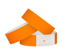 Zephylix Lot de 500 bracelets en papier pour événements, 100/500/1 000 pièces, bracelets adhésifs colorés, pour hôpital et identification médicale, fête, identification VIP, orange