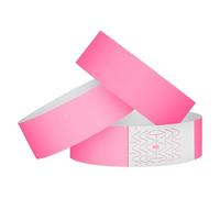 Zephylix Lot de 500 bracelets en papier pour événements, 100/500/1 000 pièces, bracelets adhésifs colorés, pour hôpital et identification médicale, fête, identification VIP - Rose