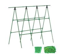 Zephylix Treillis de concombre de jardin, treillis à légumes pour plate-bande surélevée, 160 x 120 x 40 cm, pour légumes, vigne, haricots, pois, avec filet, treillis pliable en A, vert
