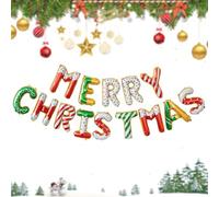 Zephyra Bannière Merry Christmas Lettres Ballons 16 Pouces, Ballons Aluminium Autocollants, Décoration Noël pour Fête, Mur, Photo Booth, Guirlande Festive（Multicolore）