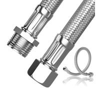 Zephyra Lot de 2 tuyaux blindés de 20 cm, flexibles en acier inoxydable 304, raccord 3/8" et filetage extérieur, tuyau sanitaire, rallonge 3/8", tuyau de robinetterie pour robinet, robinet d'angle et