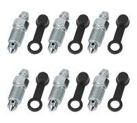 Zephyra Lot de 6 vis de purge de frein en alliage de zinc, M10 x 1,0 mm, avec capuchons antipoussière, accessoires de qualité pour maître-cylindre et étriers de frein de motos et vélos