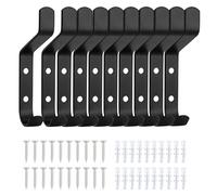 ZephyrCraft 10 Pièces Crochets de Vestiaire Noir, Crochet Mural Patère, Porte Serviette Salle de Bain, Crochets et Patères pour la Maison, Porte Manteau Mural, Patère Murale Salle de Bain