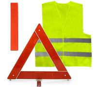 ZephyrCraft 2in1 Kit Gilet de sécurité et Triangle, Gilet réfléchissant pour Moto et Support pour Triangle de signalisation, Triangle Pliable pour Voiture, avec Mallette de Rangement