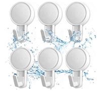 ZephyrCraft Lot de 6 Crochets Ventouse Puissants 5KG, Crochet Ventouse Salle de Bain Sans Percage, Crochet Mural Réutilisable, Porte Serviette Salle de Bain, Accroche Torchon Cuisine