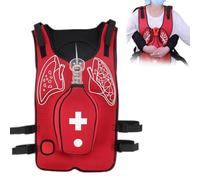 ZephyrGlow Gilet d'Entraînement Anti-Suffocation Médicale, Modèle Réaliste de Blocage Trachéal pour Écoles de Sauvetage, Porte-Apprentissage avec Tir dans Le Dos et Taille Universelle,Red-Adults