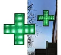 ZephyrGlow Panneau De Croix Médicale À LED pour Entreprise - Panneau De Croix De Pharmacie À LED, Panneau D'affichage Publicitaire Électrique, pour Pharmacie, Entreprise, Magasin, Fenêtre,19IN