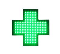 ZephyrGlow Panneau De Pharmacie en Forme De Croix À LED, Grand Panneau Vert, Accessoire De Décoration Murale pour Magasins, 3 Modes De Travail, Convient pour Les Bureaux, Les Vitrines, Les,19IN