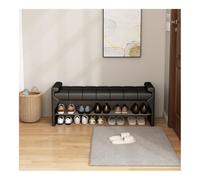 Zephyria Banc d'entrée avec Rangement à Chaussures, taboure Tabouret à Langer - Un Banc à Chaussures rembourré et Moelleux for Le Hall d'entrée(Black,60cm)