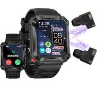 Zephyrion Montre Connectée Homme Femme Avec Ecouteur, Mp3 4gb Ram 1000+ Chansons, Appel Bluetooth, Écran Hd 1,96 Pour Tracker D'activité, Moniteur De Sommeil Fréquence Cardiaque (Vert)