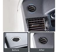 ZEPHYX Garniture de couverture de décoration de cercle de sortie de climatisation de tableau de bord, for Mercedes-Benz Classe C W204 200 260 300 2007-2014 en fibre de carbone Couvercle d'aération du