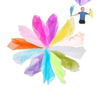 ZEPIQOR 12 Pièces foulard jonglage, Foulard de Jonglage, Foulards de Danse, Lot de Foulard Couleur pour Jardin d'enfants, Enfants de la Spectacle Foulard pour la Danse, 60 x 60 cm
