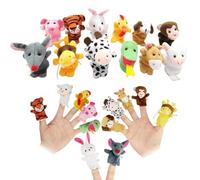 ZEPIQOR 12 Pièces Marionnette à Doigt Marionnettes à Doigts Set Mignon Peluche Poupée Bébé Doigt Poupée Jouets de marionnette à Main en Velours Bambins Éducatif Pâques Fête Fournitures（animal）