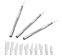 ZEPIQOR 13 PCS Ensemble Scalpel, Precision Cutter Scalpel avec 10 Lames,Couteau pour Loisirs Créatifs,Cutter de précisioncouteau Artisanal pour l'artisanat Découpe de Travail d'art Bricolage Sculpture